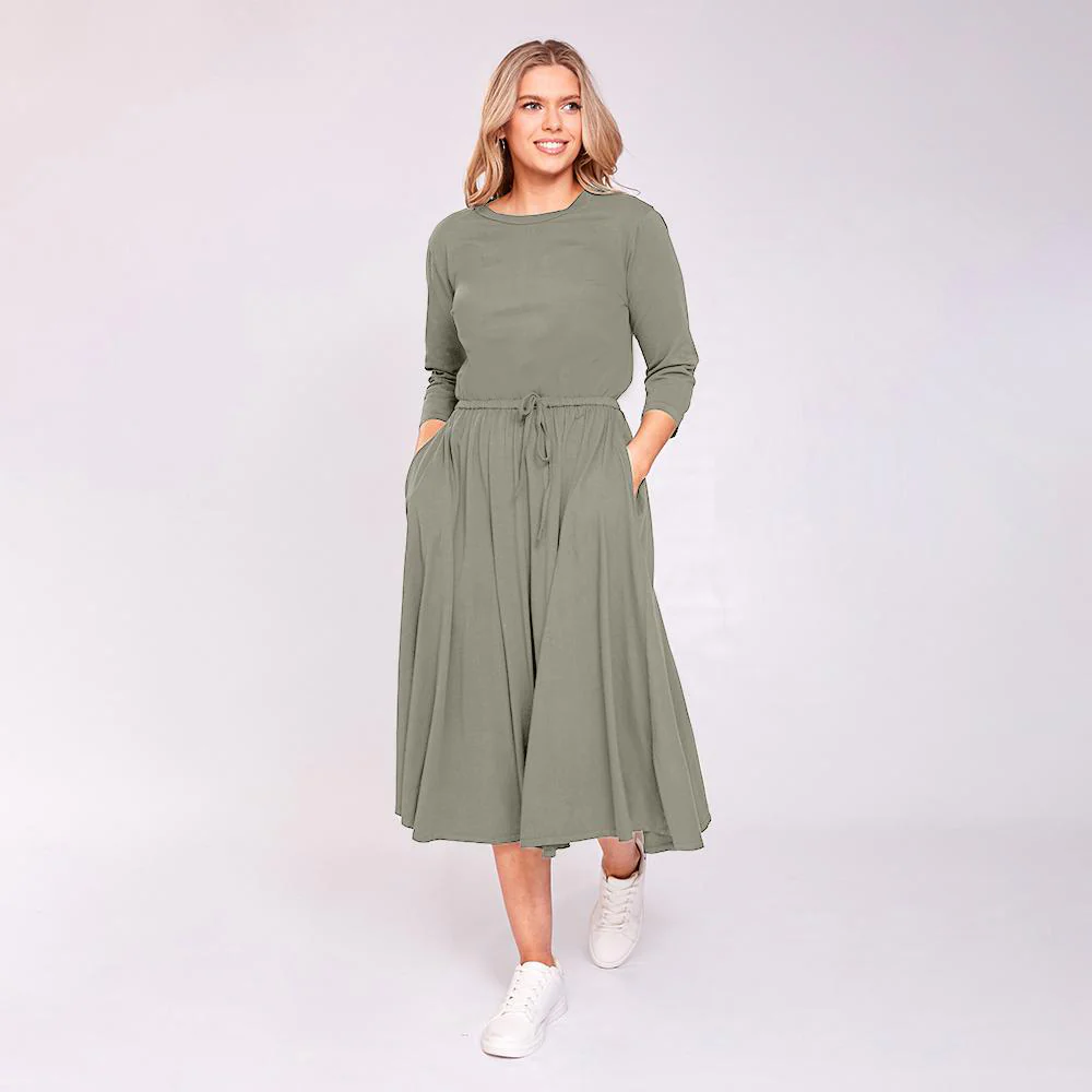 Gracie Dress (Khaki) - Image 2