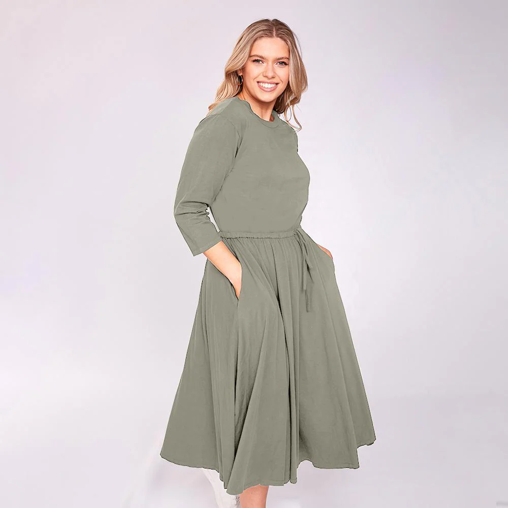 Gracie Dress (Khaki) - Image 4