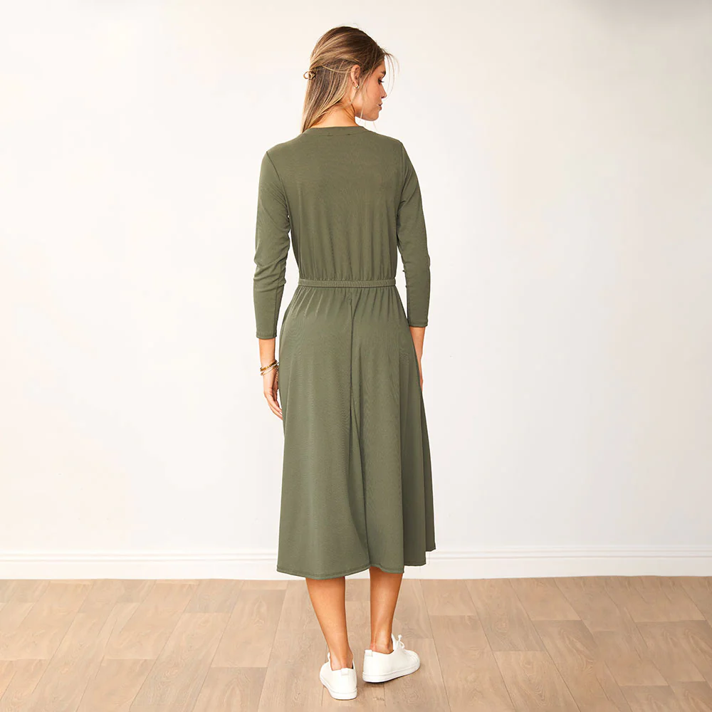 Heidi Dress (Khaki) - Image 11