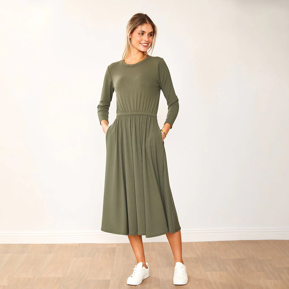 Heidi Dress (Khaki) - Image 6