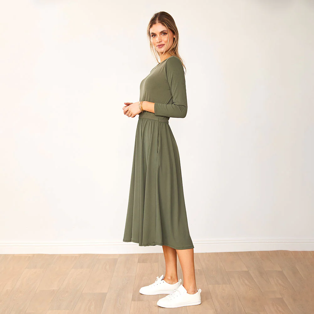 Heidi Dress (Khaki) - Image 8