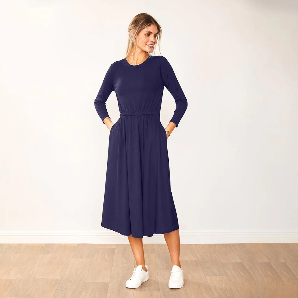 Heidi Dress (Navy) - Image 3