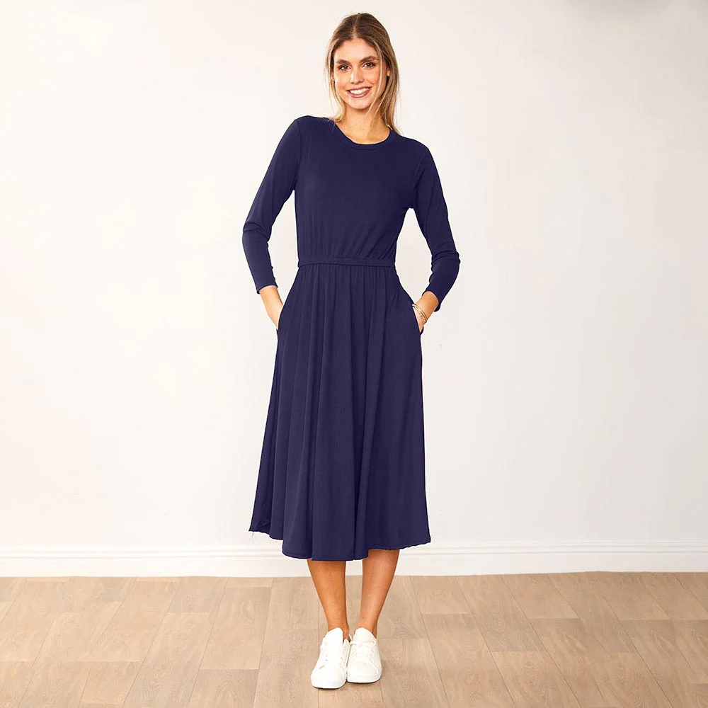 Heidi Dress (Navy) - Image 7