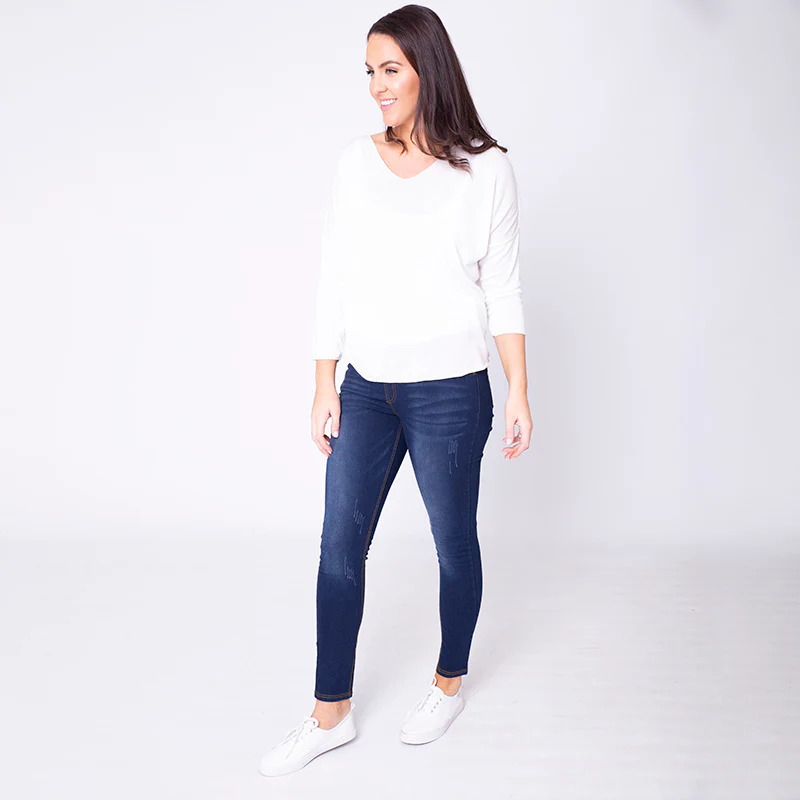 Helen High Waisted Jegging Dark Denim - Image 3