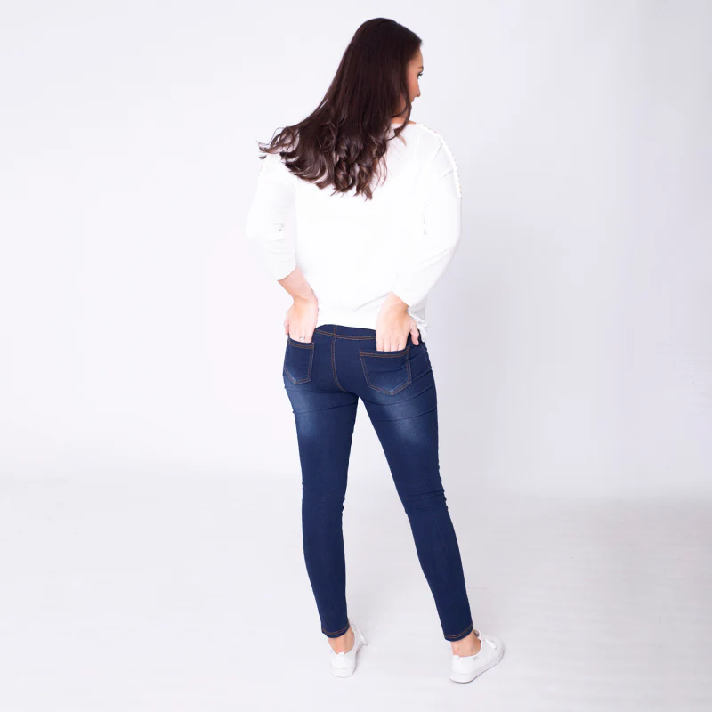 Helen High Waisted Jegging Dark Denim - Image 4