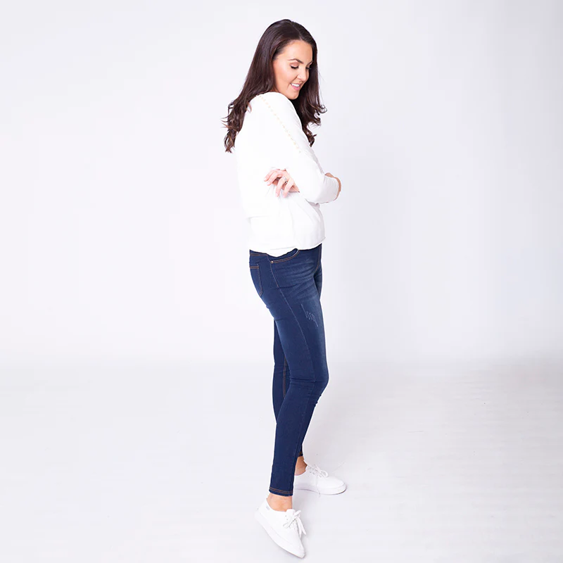 Helen High Waisted Jegging Dark Denim - Image 5