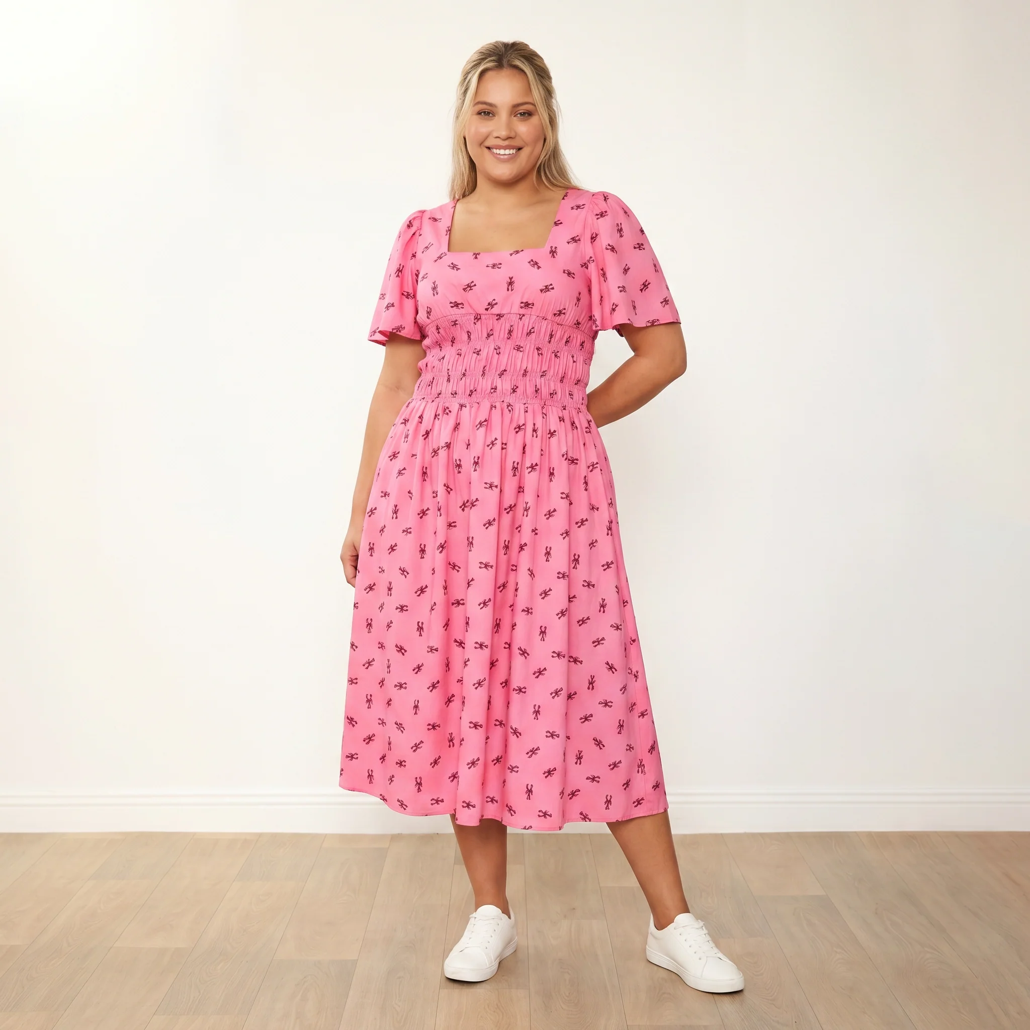 Iris Dress (Pink Lobster) - Image 6