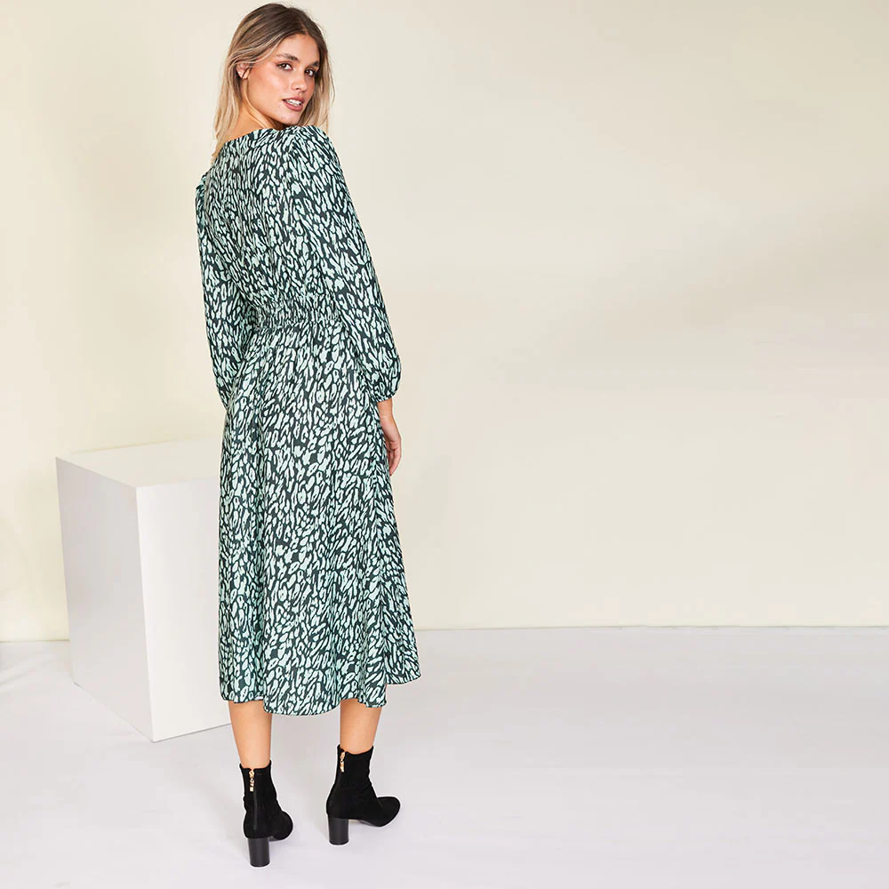Ivy Wrap Dress (Green) - Image 8