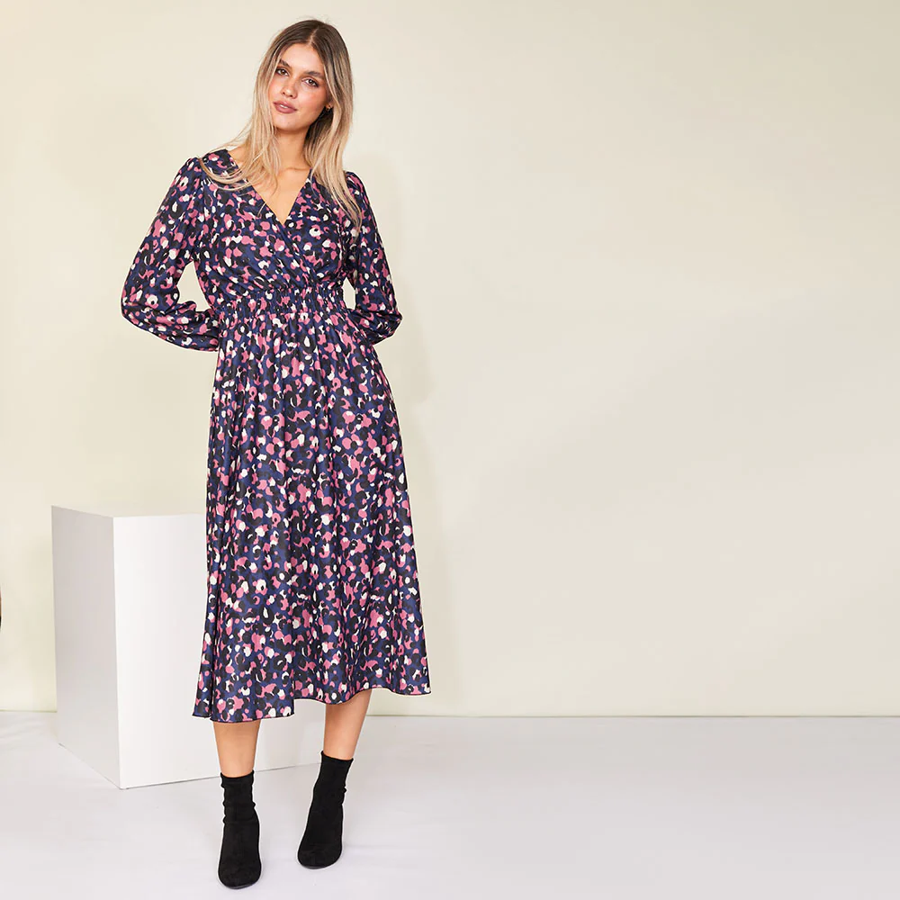 Ivy Wrap Dress (Navy) - Image 3