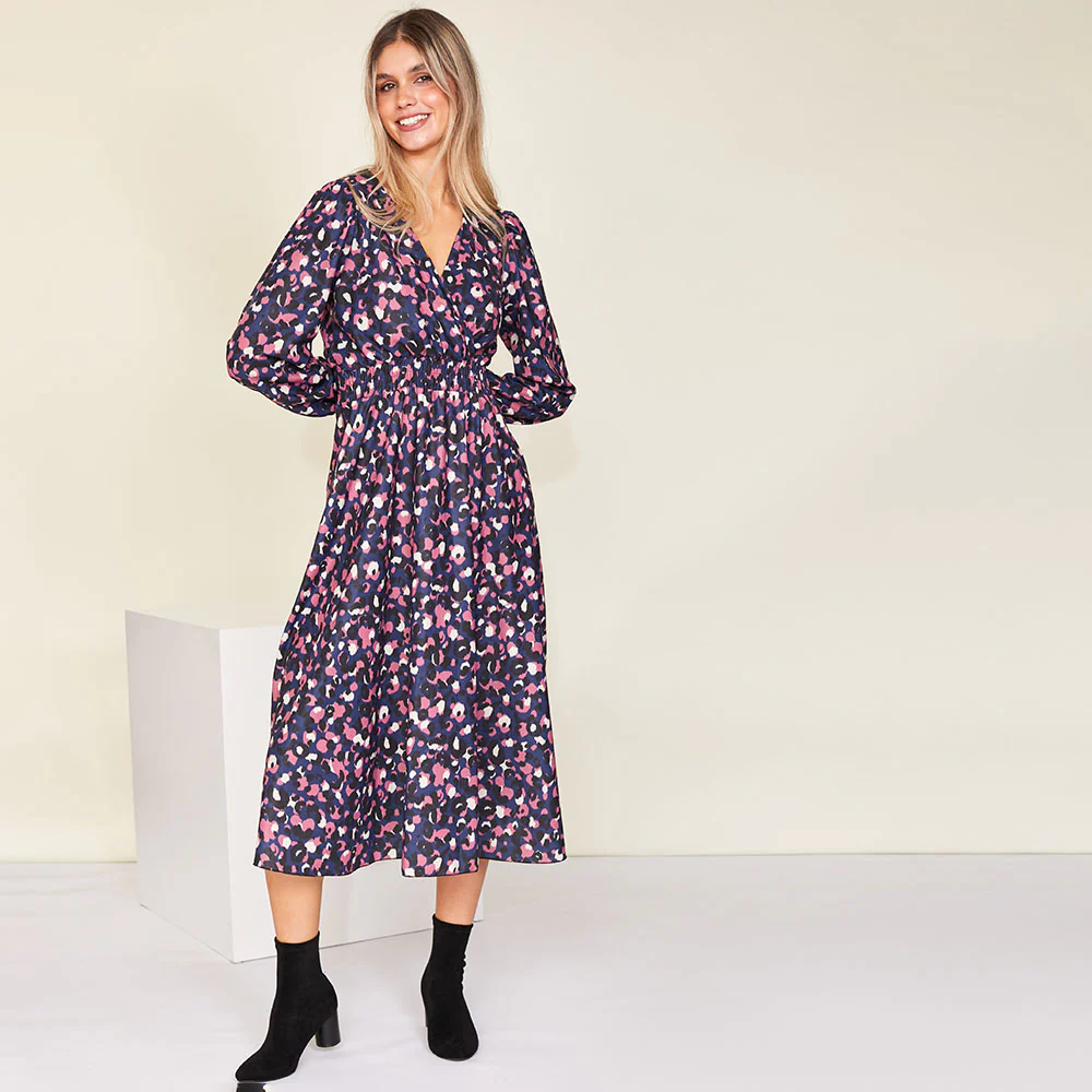 Ivy Wrap Dress (Navy) - Image 6