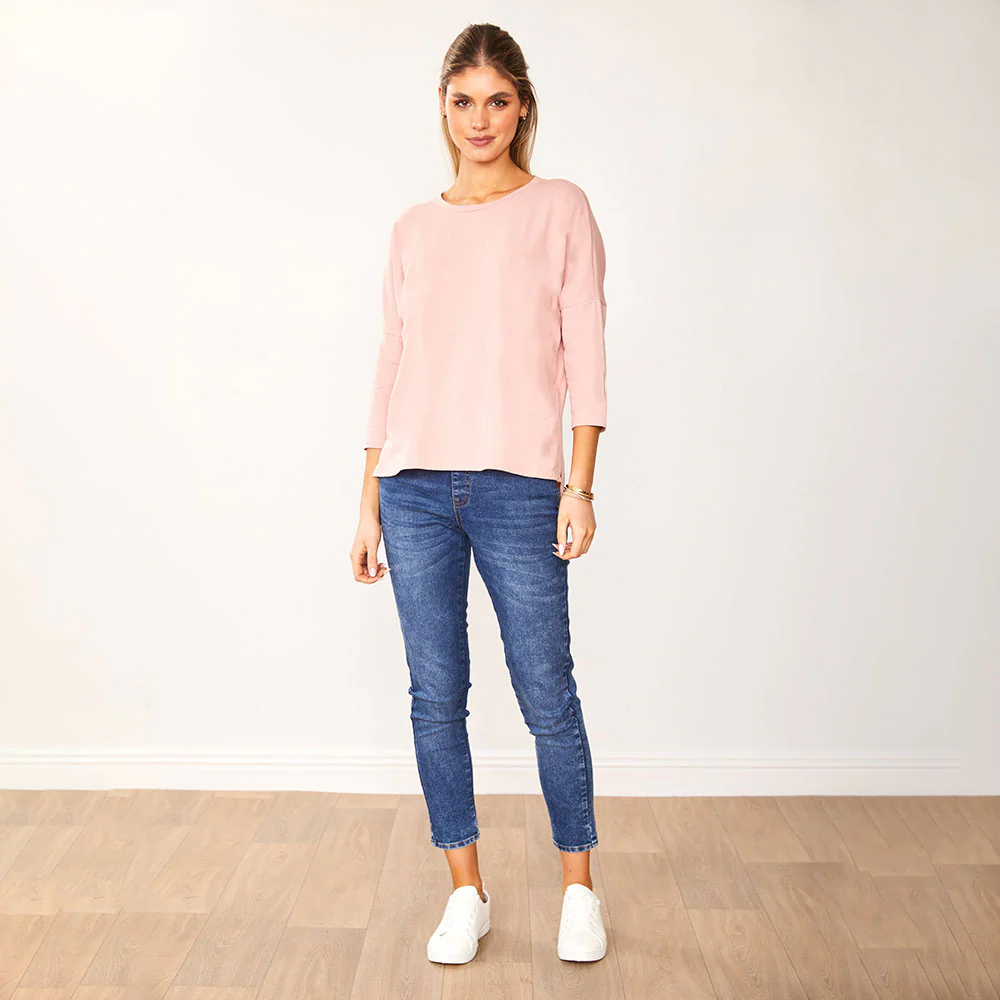 Jasmine Crew Neck Top (Light Pink) - Image 2
