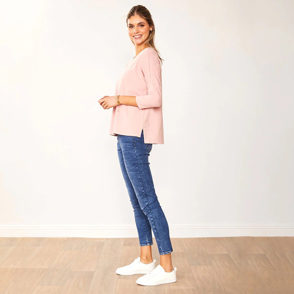 Jasmine Crew Neck Top (Light Pink) - Image 3