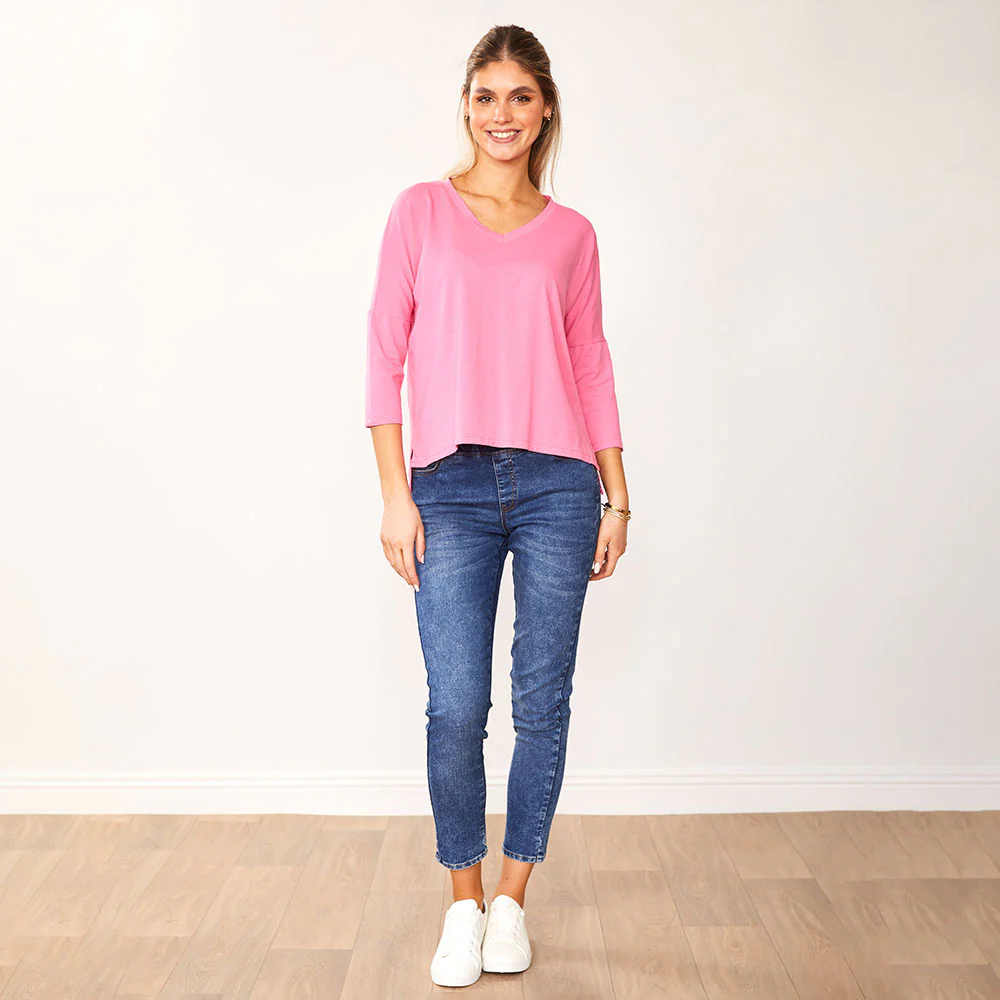 Jasmine V Neck Top (Pink) - Image 3