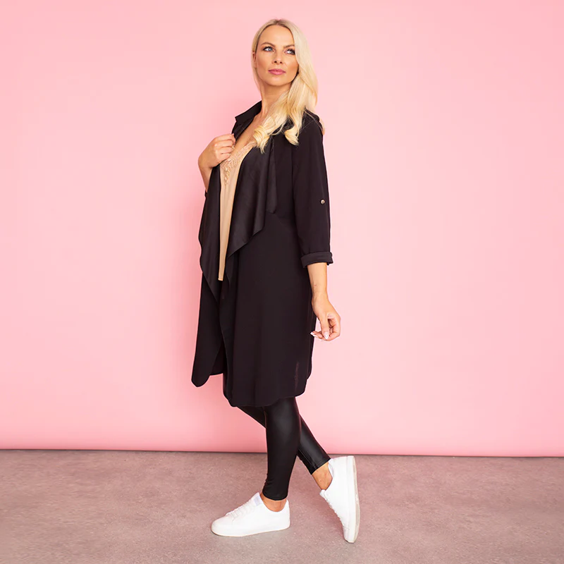 Jenny Waterfall Cardigan (Black) - Image 5
