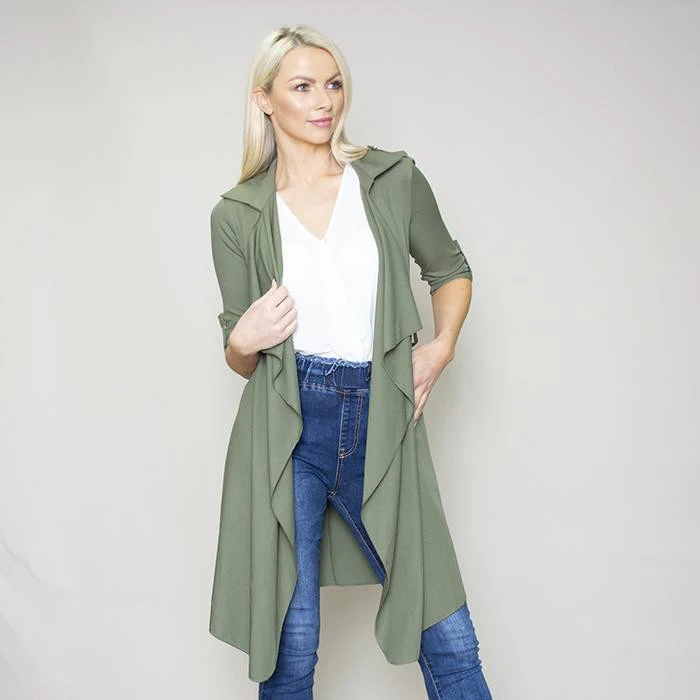 Jenny Waterfall Cardigan (Khaki) - Image 7