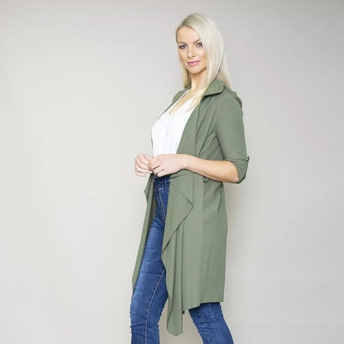 Jenny Waterfall Cardigan (Khaki) - Image 8