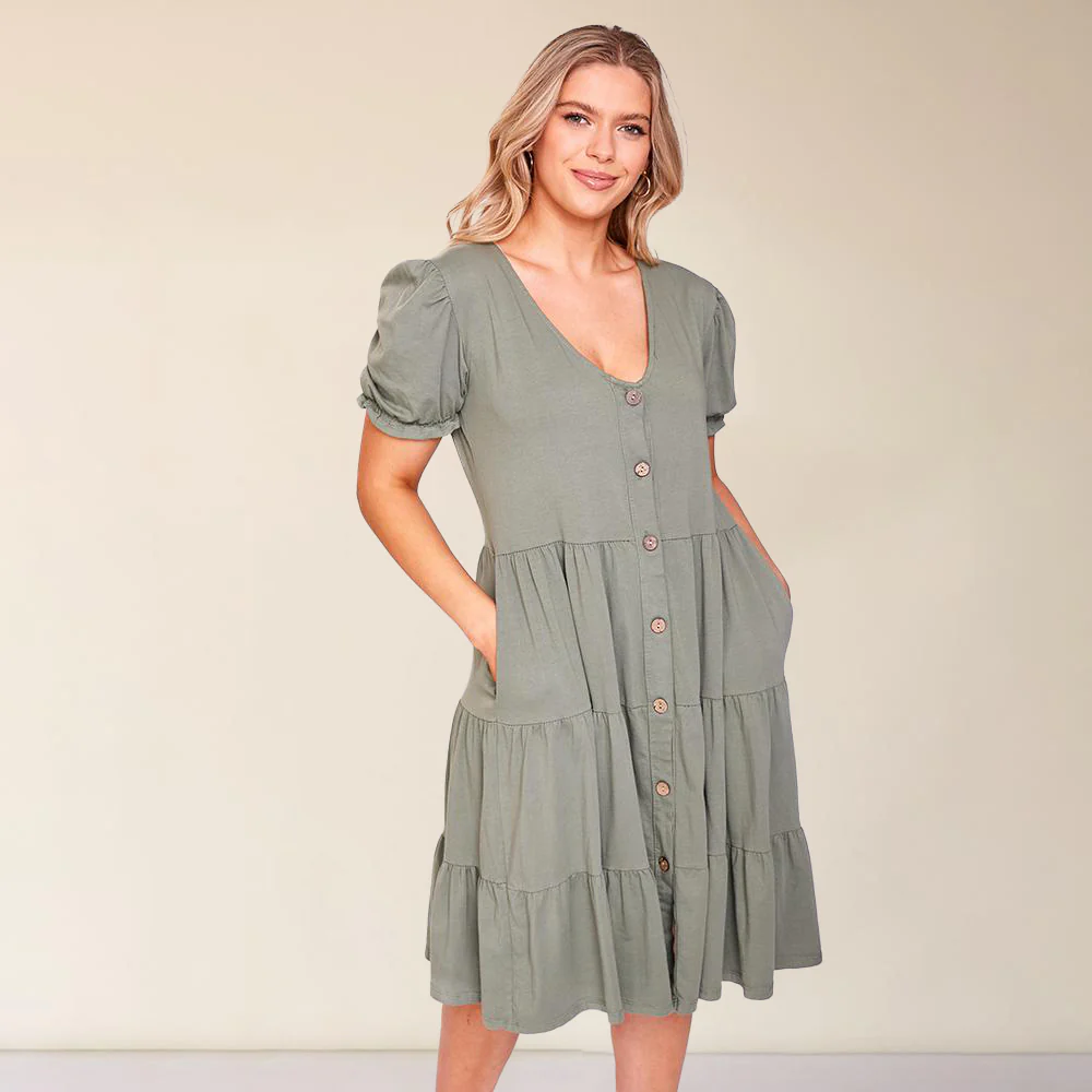 Jordyn Dress (Khaki) - Image 3