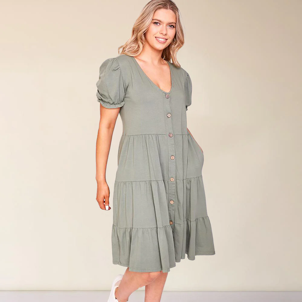 Jordyn Dress (Khaki) - Image 4