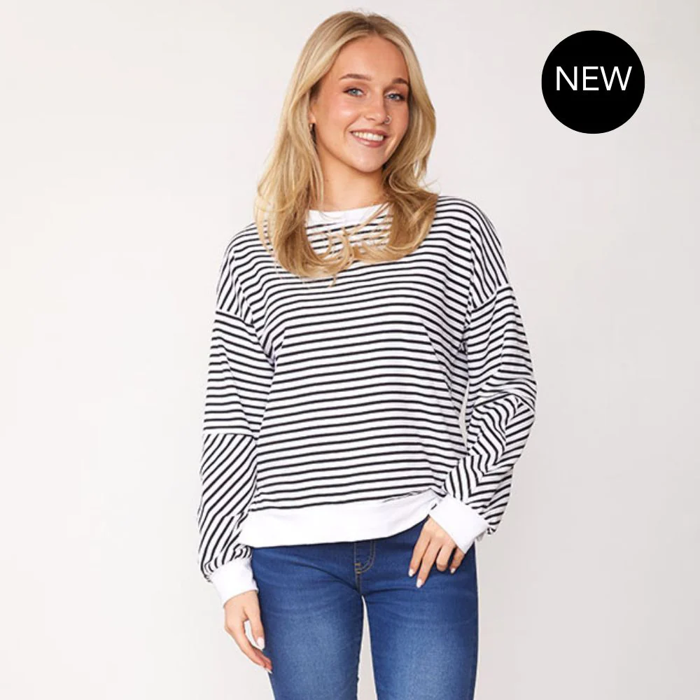 Kiera Jumper (Black Stripe)