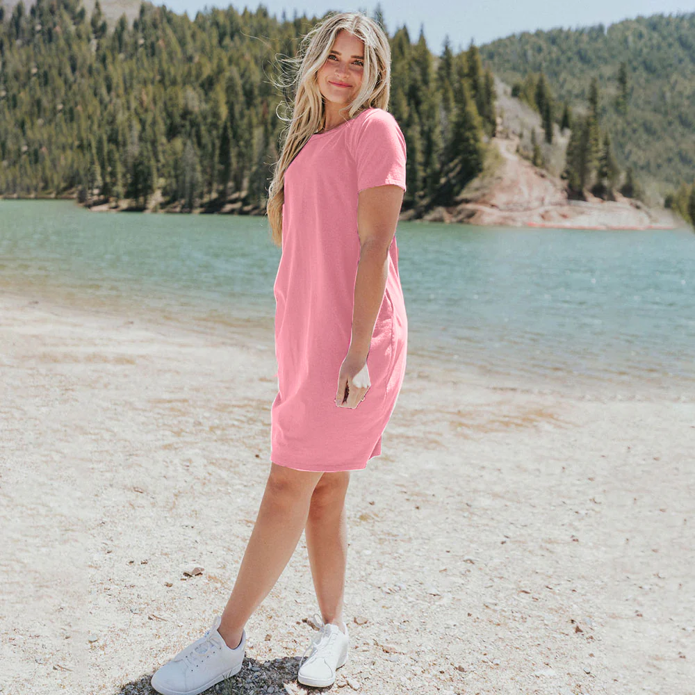 Kinsley T-Shirt Dress (Pink) - Image 4