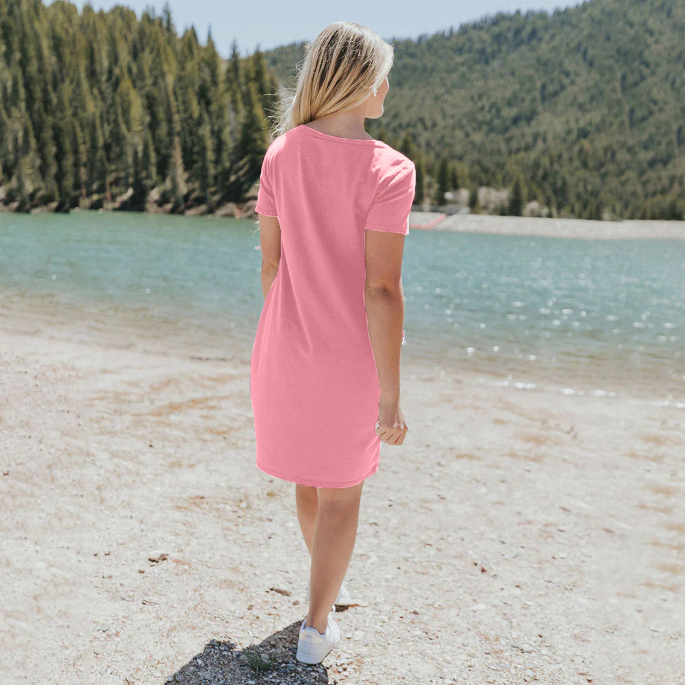 Kinsley T-Shirt Dress (Pink) - Image 5