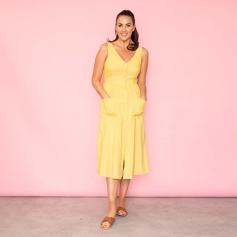 Bree Bow Back Midi Dress (Daffodil) - Image 3