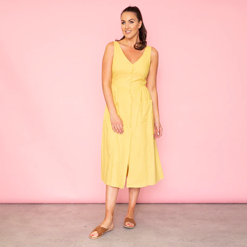 Bree Bow Back Midi Dress (Daffodil) - Image 4