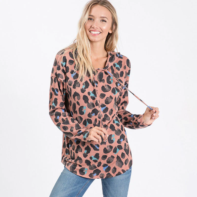 Lara Leopard Hoody Mauve - Image 5