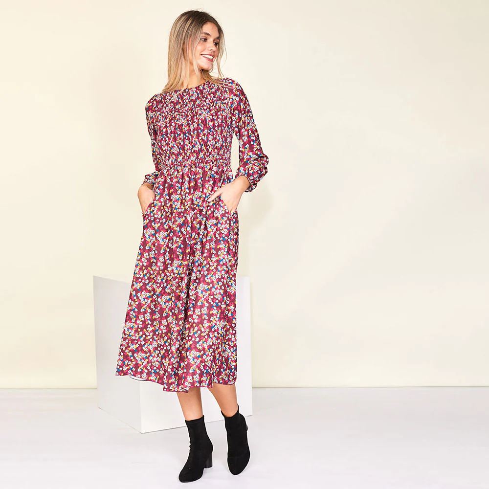Laurel Dress (Burgundy) - Image 3