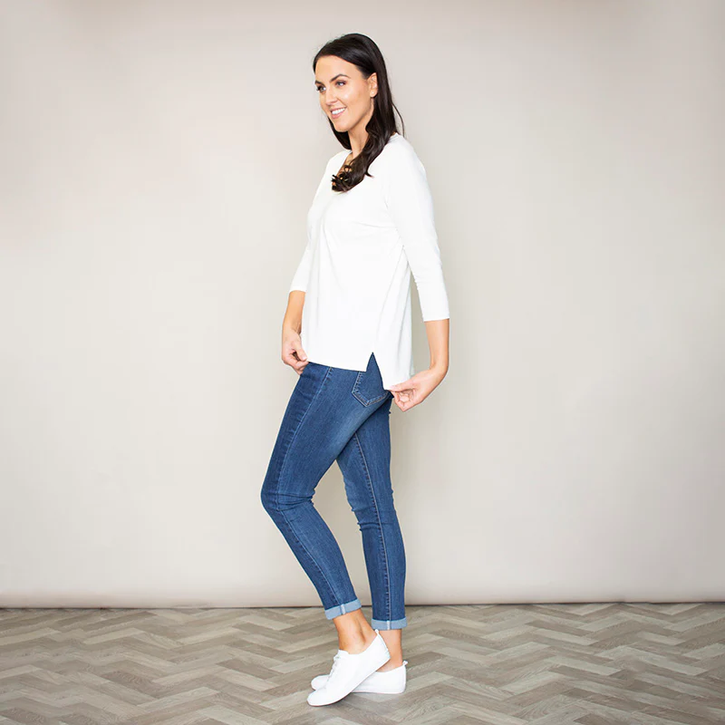 Perry Relaxed Fit V Neck (Vanilla) - Image 2