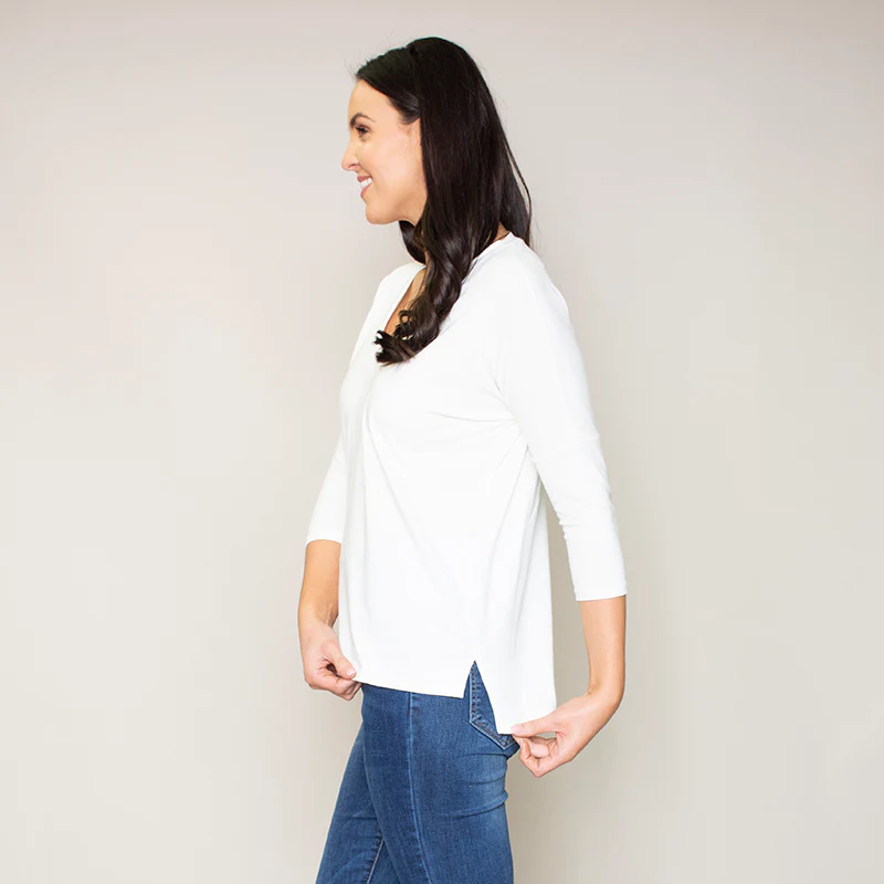 Perry Relaxed Fit V Neck (Vanilla) - Image 6