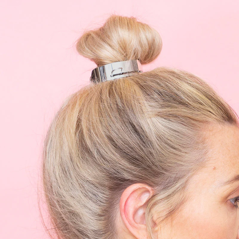 Lea Messy Bun Hair (Silver) - Image 2