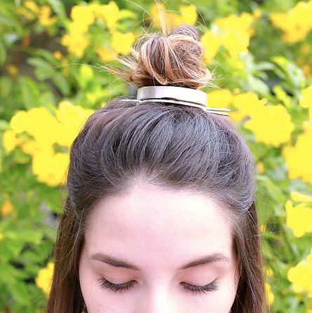 Lea Messy Bun Hair (Silver) - Image 6