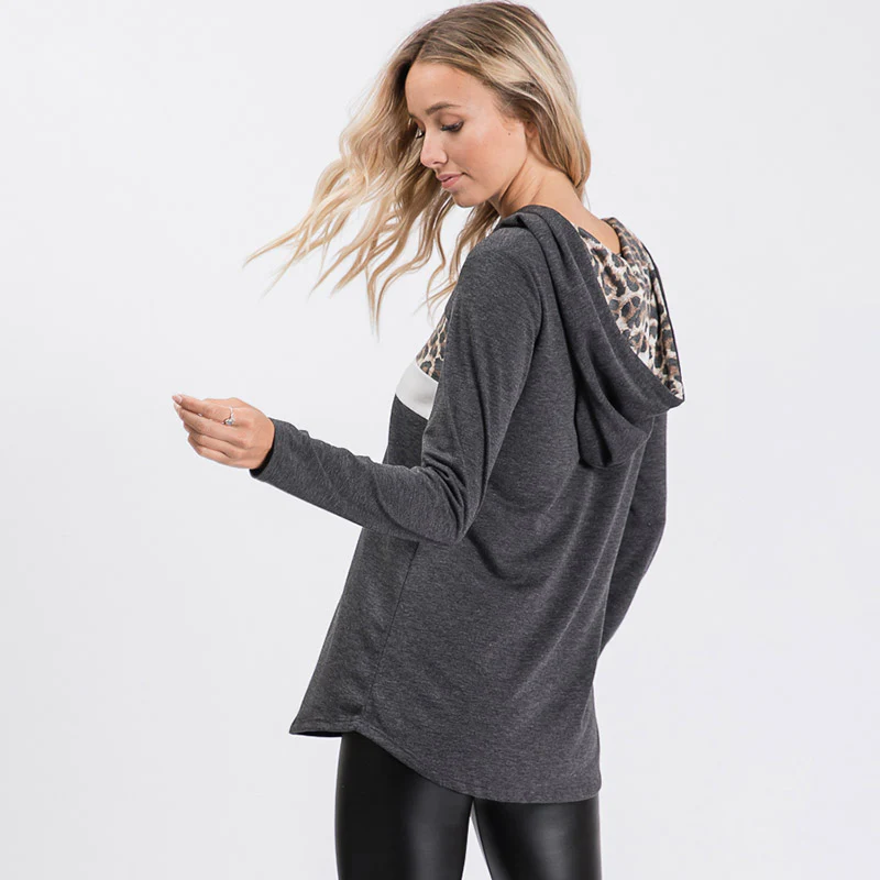 Lena Leopard Hoody Charcoal - Image 12