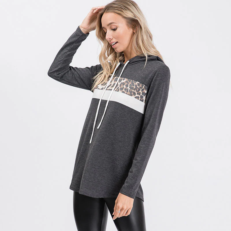Lena Leopard Hoody Charcoal - Image 8