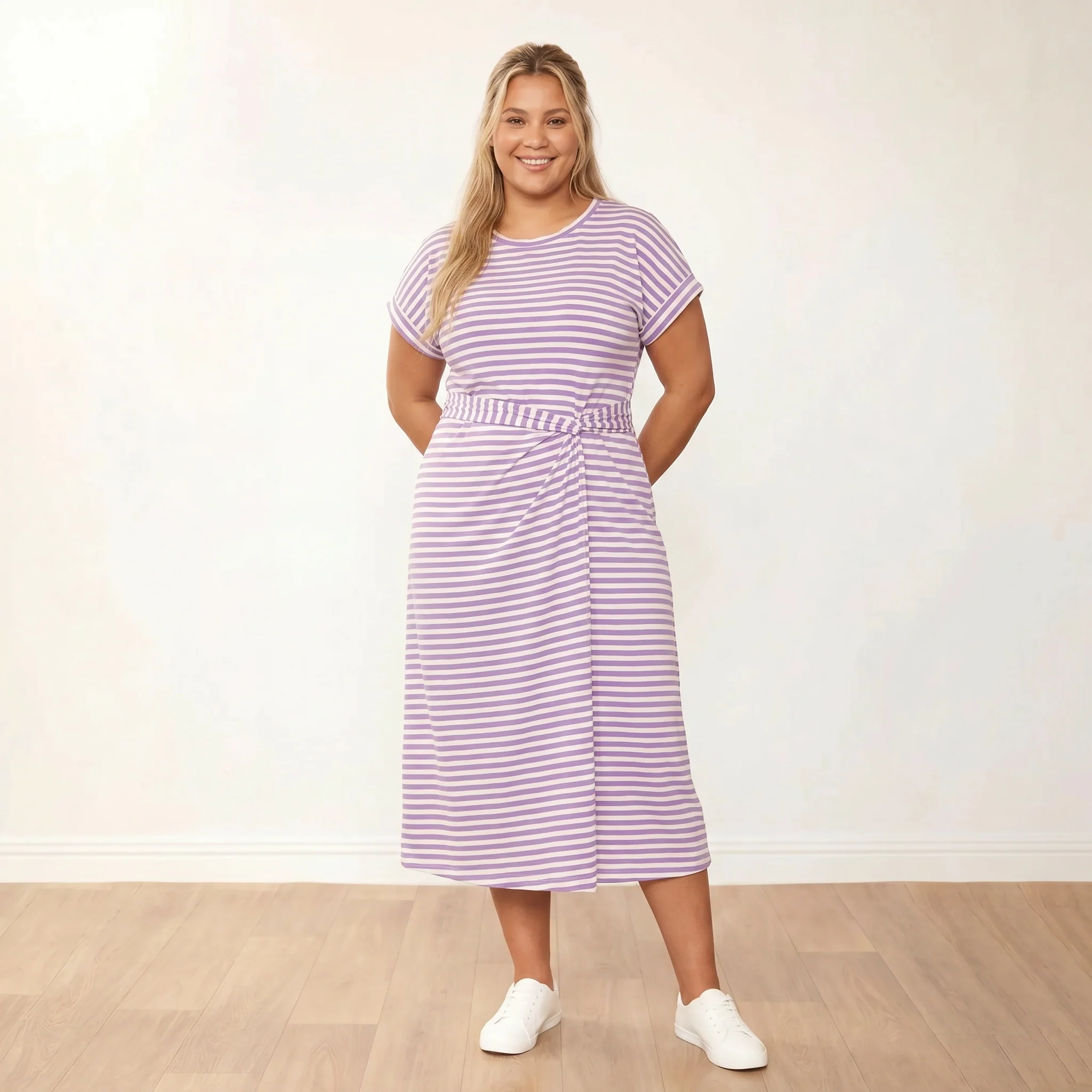 Lenny Dress (Purple Stripe) - Image 4