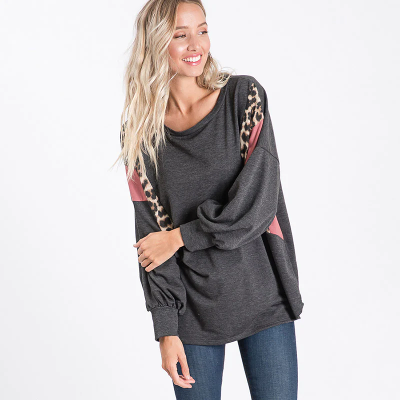 Leo Leopard Top Charcoal - Image 7