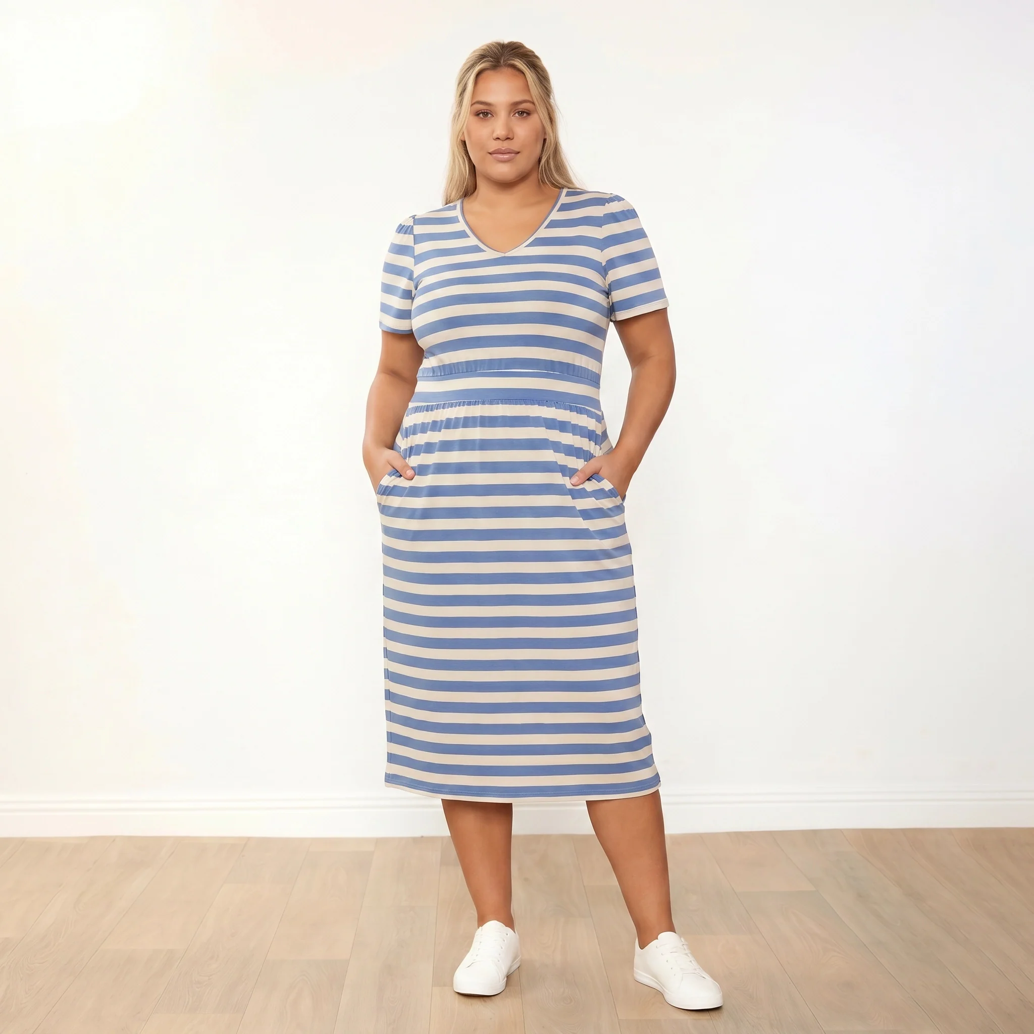 Lois Dress (Blue Stripe) - Image 2