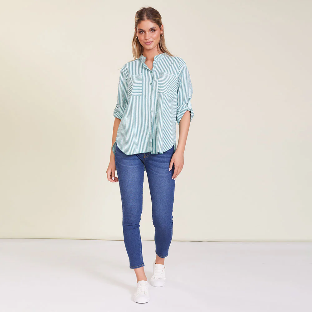 Louis Shirt (Green stripe) - Image 6