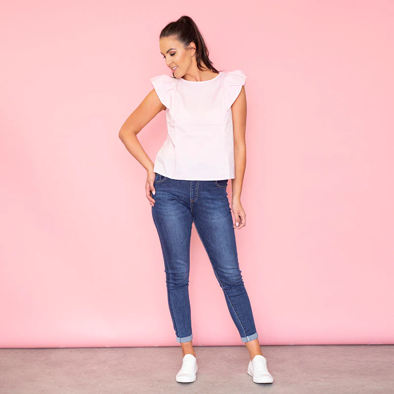 Rey Ruffle Pearl Top (Blush) - Image 2