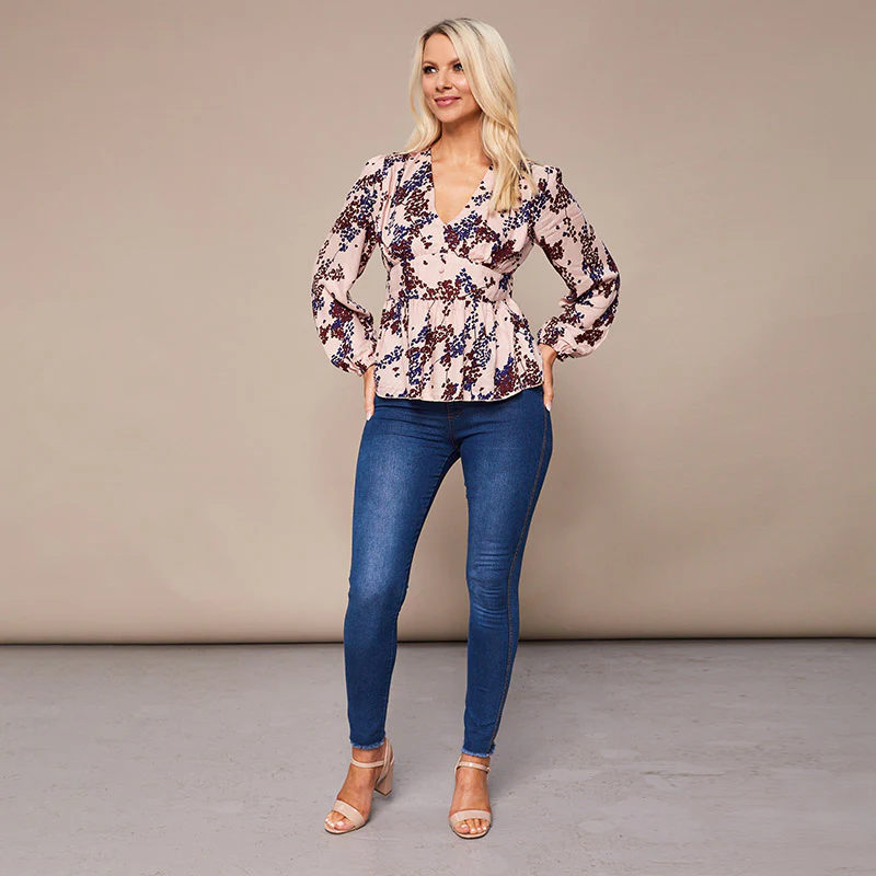 Maisy Peplum Top Cream Floral - Image 9