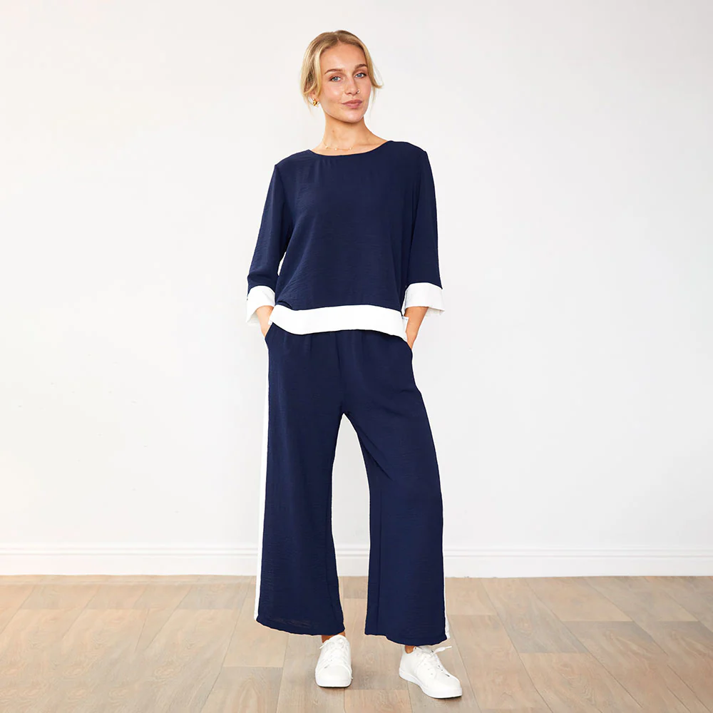 Mia Co-ord (Navy/White)