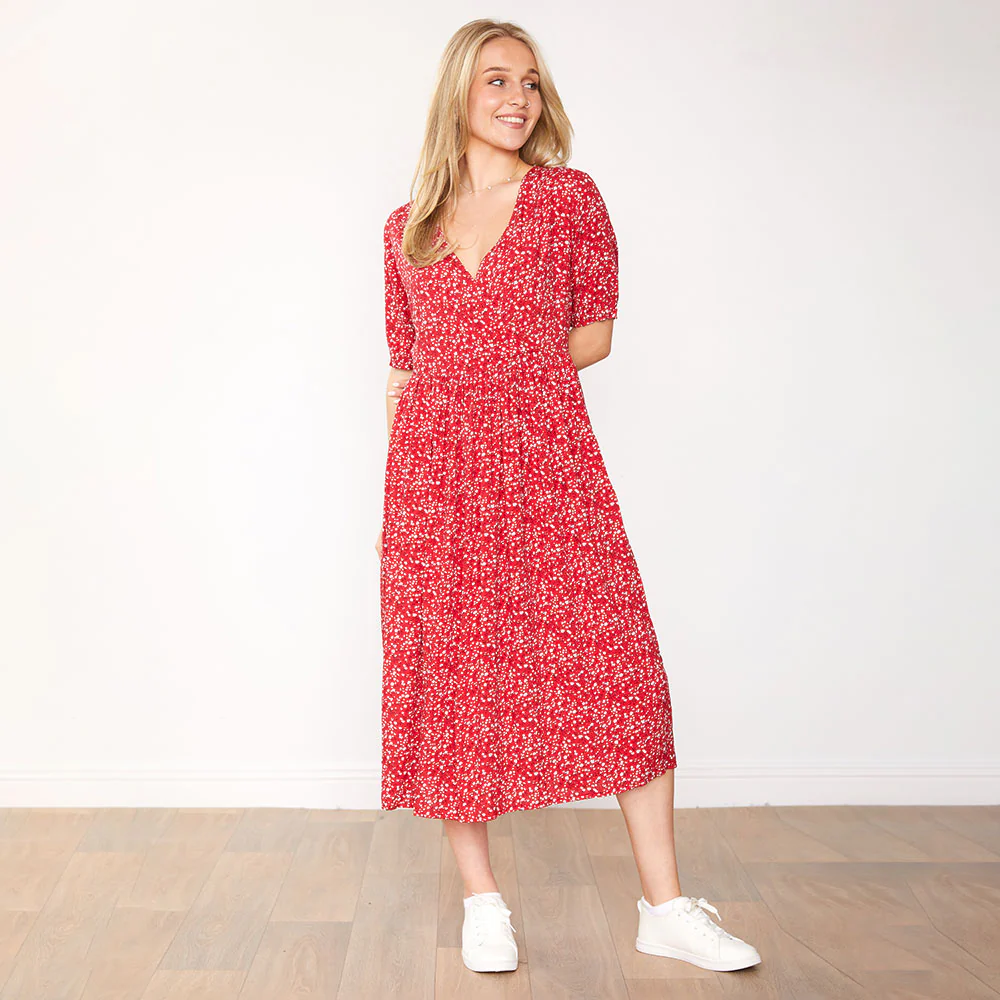 Mia Dress (Red Floral) - Image 2