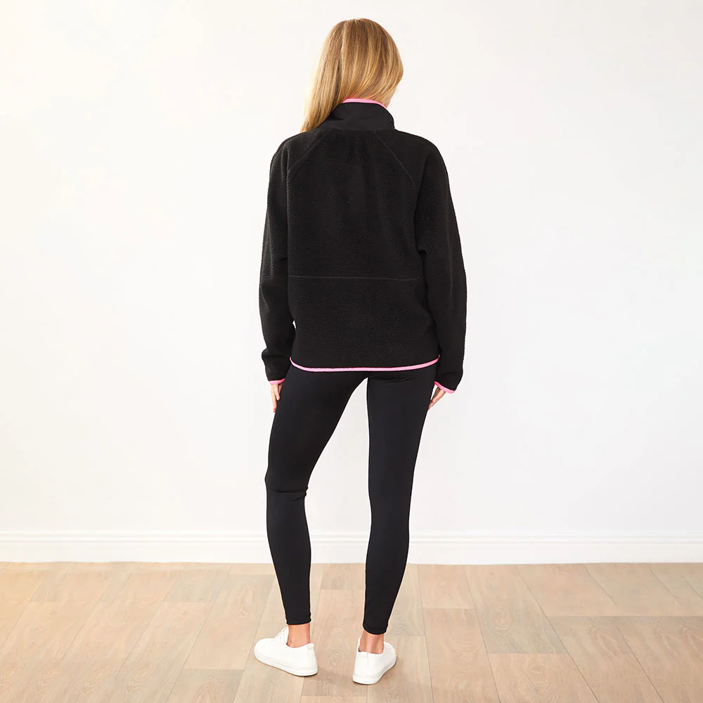 Molly Fleece Jacket (Black/Neon Pink Trim) - Image 12
