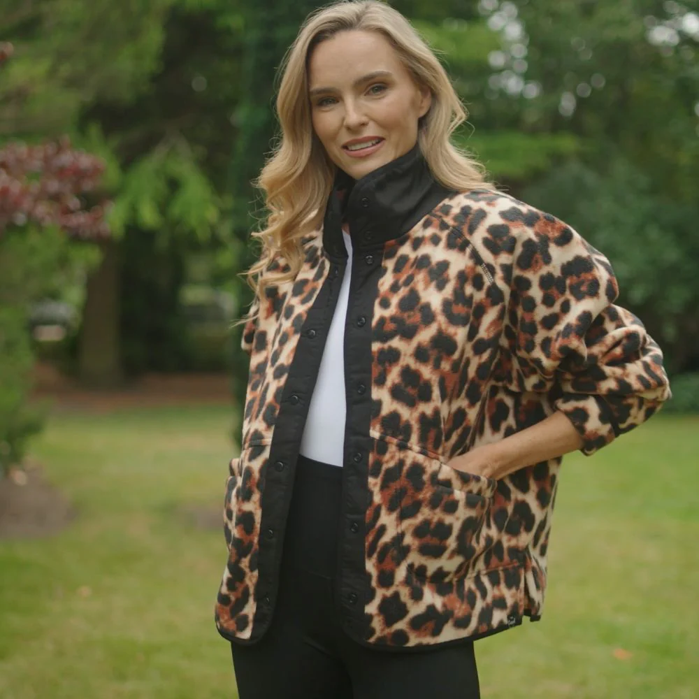 Molly Fleece Jacket (Leopard Print/Black Trim) - Image 12