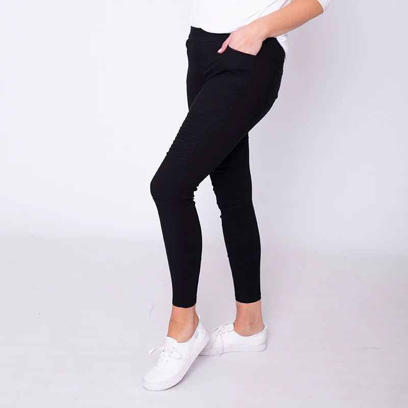 Moto Pleated Jeggings Black - Image 5