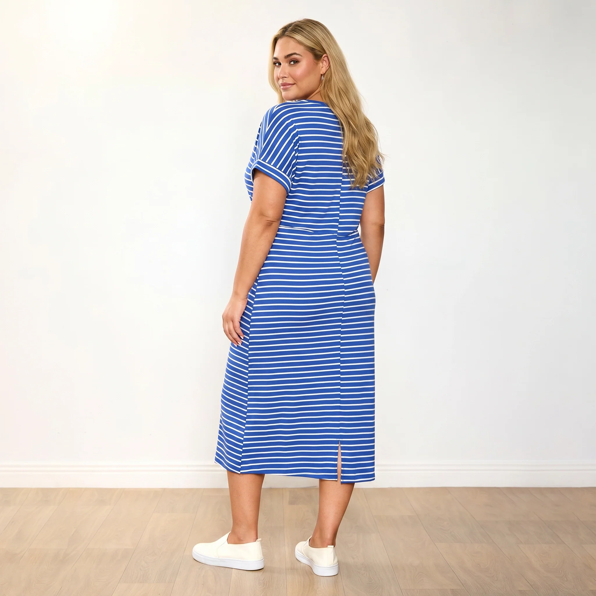 Muriel Dress (Cobalt Stripe) - Image 9
