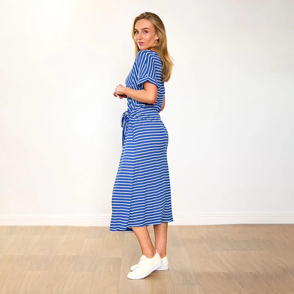 Muriel Dress (Cobalt Stripe) - Image 8