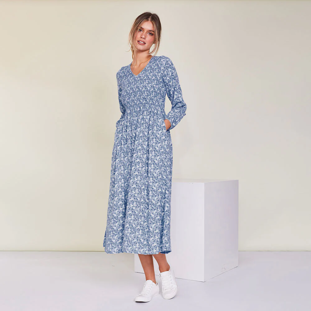 Nadia Dress (Blue Floral) - Image 11