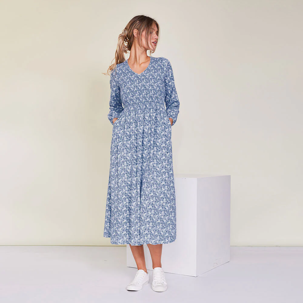 Nadia Dress (Blue Floral) - Image 12
